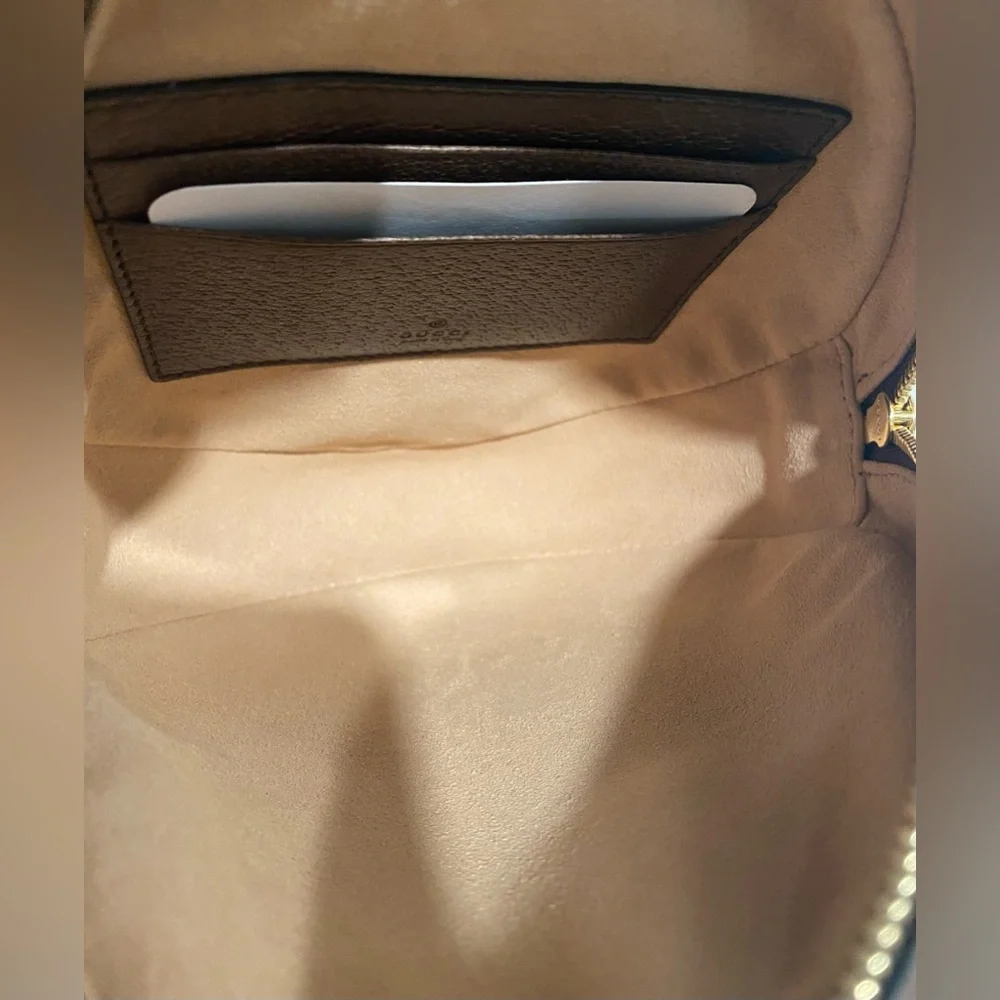 NEW!✨GUCCI✨GG GUCCISSIMA SUPREME & LEATHER ROUND BACKPACK SHOULDER CROSSBODY BAG - Picture 11 of 15